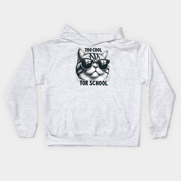 Too Cool For School Kids Hoodie by TooplesArt